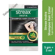 Streax Insta Shampoo Hair Color Natural Black 10.0 ml